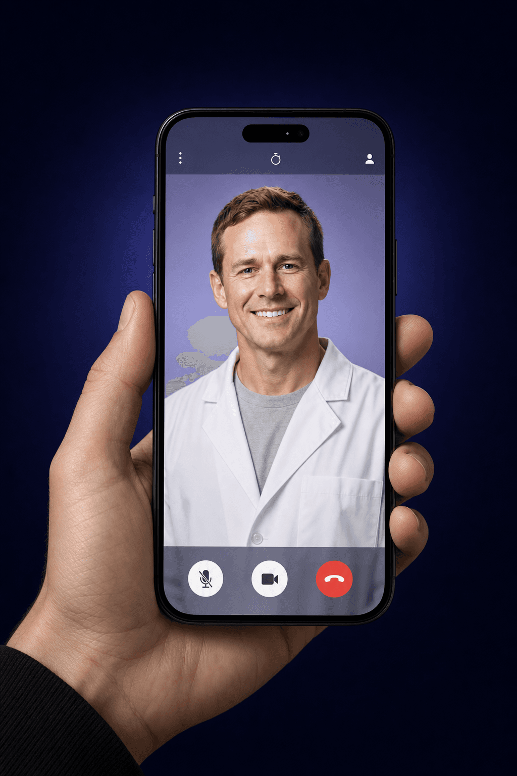 Physician presenting on a smartphone